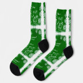 緑と白のチョーク雪だるまで雪靴下 ソックス (左)
