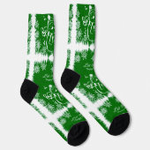 緑と白のチョーク雪だるまで雪靴下 ソックス (右)