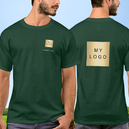 緑と白のチーム名ロゴビジネス Tシャツ