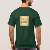 緑と白のチーム名ロゴビジネス Tシャツ (裏面)