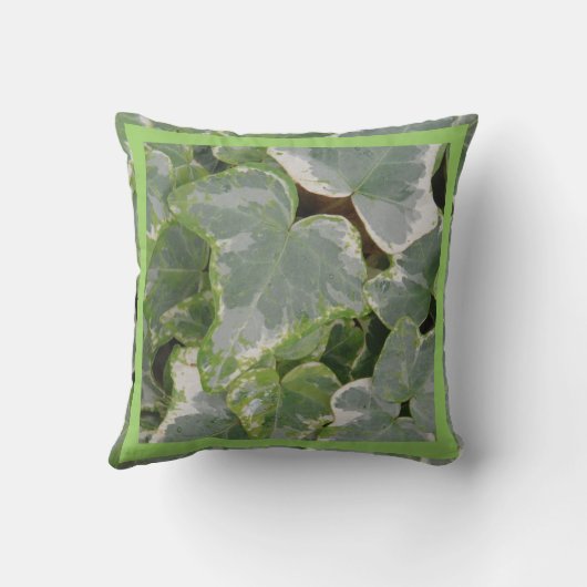 緑と白のツタの枕無地のは クッション (裏面)