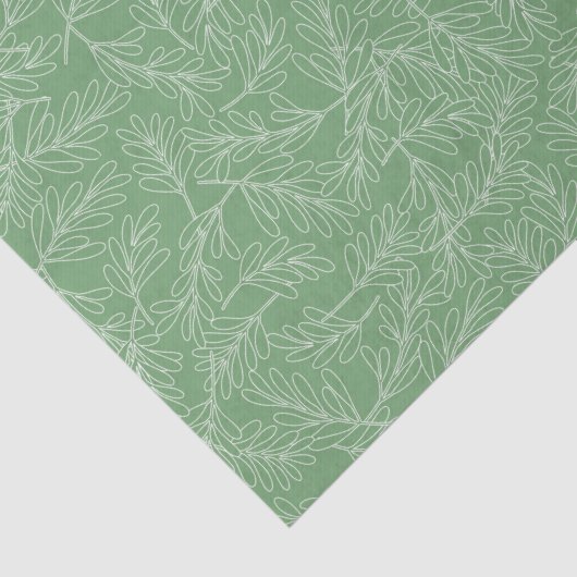 緑と白のテクスチャ付き植物葉の 薄葉紙 (詳細)