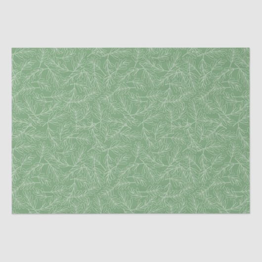 緑と白のテクスチャ付き植物葉の 薄葉紙 (正面)