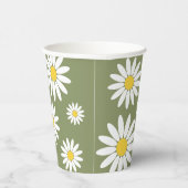 緑と白のデイジー 紙コップ (右)