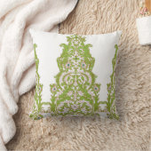 緑と白のデザイン入り壁華美紙 クッション (ブランケット)