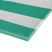 緑と白のデッキチェアストライプ カッティングボード (角)