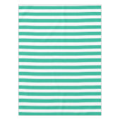 緑と白のデッキチェアストライプ テーブルクロス (正面)