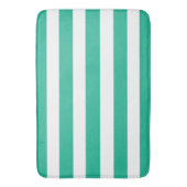 緑と白のデッキチェアストライプ バスマット (正面縦)