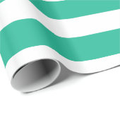 緑と白のデッキチェアストライプ ラッピングペーパー (ロールコーナー)