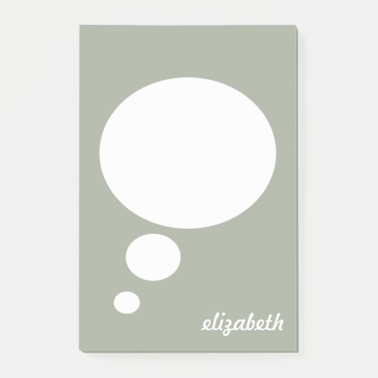 緑と白のトークバブルパーソナライズされた名 ポストイット (正面)