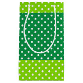 緑と白のドットとストライプ抱き枕 スモールペーパーバッグ (正面)