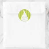 緑と白のド結婚レスブライダルシャワー ラウンドシール (バッグ)