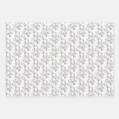 緑と白のハッピーホリデーズグリーティングウィッシュ ラッピングペーパーシート (正面)