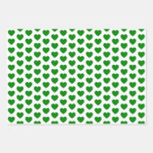 緑と白のハート ラッピングペーパーシート (正面3)