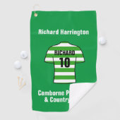 緑と白のバスケ ゴルフタオル (インサイチュ)