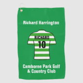 緑と白のバスケ ゴルフタオル (正面)