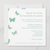 緑と白のバタフライ結婚式招待状 招待状 (正面)