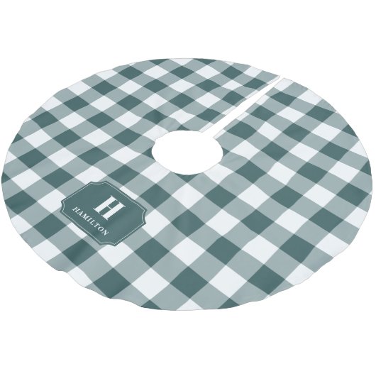 緑と白のバッファロープレイドモノグラムツリースカート ブラッシュドポリエステルツリースカート (アングル)