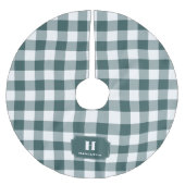 緑と白のバッファロープレイドモノグラムツリースカート ブラッシュドポリエステルツリースカート (正面)