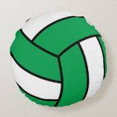 緑と白のバレーボール |カスタマイズ ラウンドクッション (裏面)