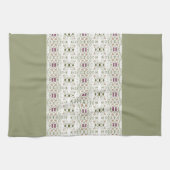 緑と白のパターン キッチンタオル (横)