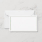 緑と白のパームパルメットツリーモノグラム ノートカード (裏面)