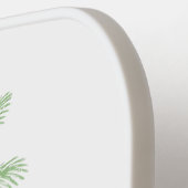 緑と白のパームパルメットツリーモノグラム ピックルボールラケット (左詳細)