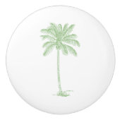 緑と白のパームパルメットツリー セラミックノブ (正面)