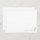 緑と白のファーンパーソナライズされたフラットノート 招待状 (正面/裏面)