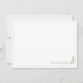 緑と白のファーンパーソナライズされたフラットノート 招待状 (正面)