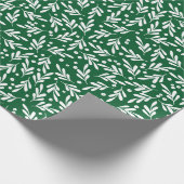 緑と白のフェスティバル葉 |休日 ラッピングペーパー (角)