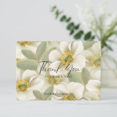 緑と白のフローラのビジネス注文 サンキューカード (スタンド正面)