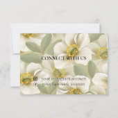 緑と白のフローラのビジネス注文 サンキューカード (裏面)