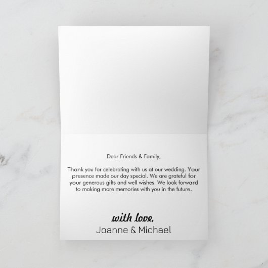 緑と白のフローラサンキューカード カード (内部)