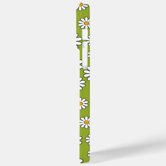 緑と白のフローラデイジーパターン Case-Mate iPhoneケース (裏面 / 左)