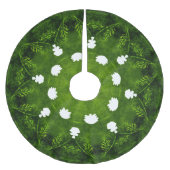 緑と白のフローラヴィンテージ ブラッシュドポリエステルツリースカート (正面)