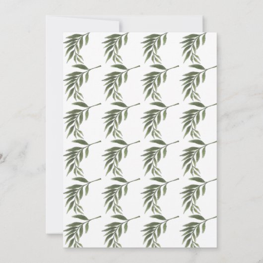 緑と白のフローラ結婚式招待状 招待状 (裏面)