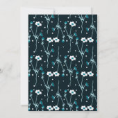 緑と白のフローラ縁ど白ブライダルシャワー 招待状 (裏面)