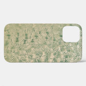 緑と白のフローラ織物 Case-Mate iPhoneケース (裏面 (横))