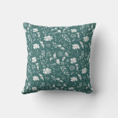 緑と白のフローラ装飾用クッション クッション (裏面)