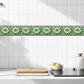 緑と白のフローラ調和セラミックタイル タイル