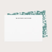 緑と白のフローラ離れの背景 サンキューカード