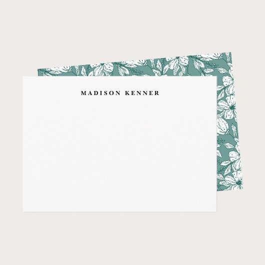 緑と白のフローラ離れの背景 サンキューカード