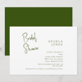 緑と白のブライダルシャワーへの招待 招待状 (正面/裏面)