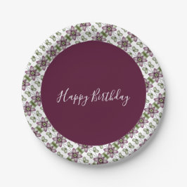 緑と白のブルゴーニュ ペーパープレート