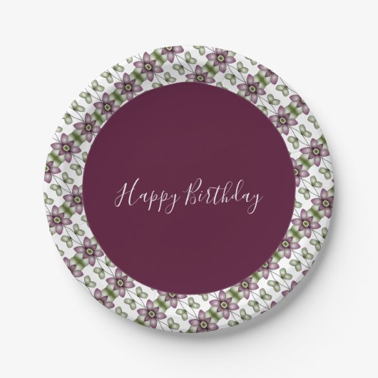 緑と白のブルゴーニュ ペーパープレート (正面)