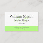 緑と白のプロフェッショナル名刺 名刺 (正面)