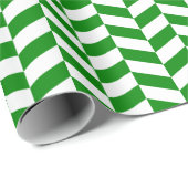 緑と白のヘリンボーンラッピング紙 ラッピングペーパー (ロールコーナー)