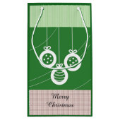 緑と白のホリデーデコレーション スモールペーパーバッグ (裏面)