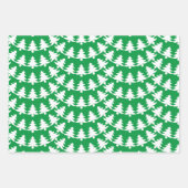 緑と白のホリデーパターン ラッピングペーパーシート (正面3)